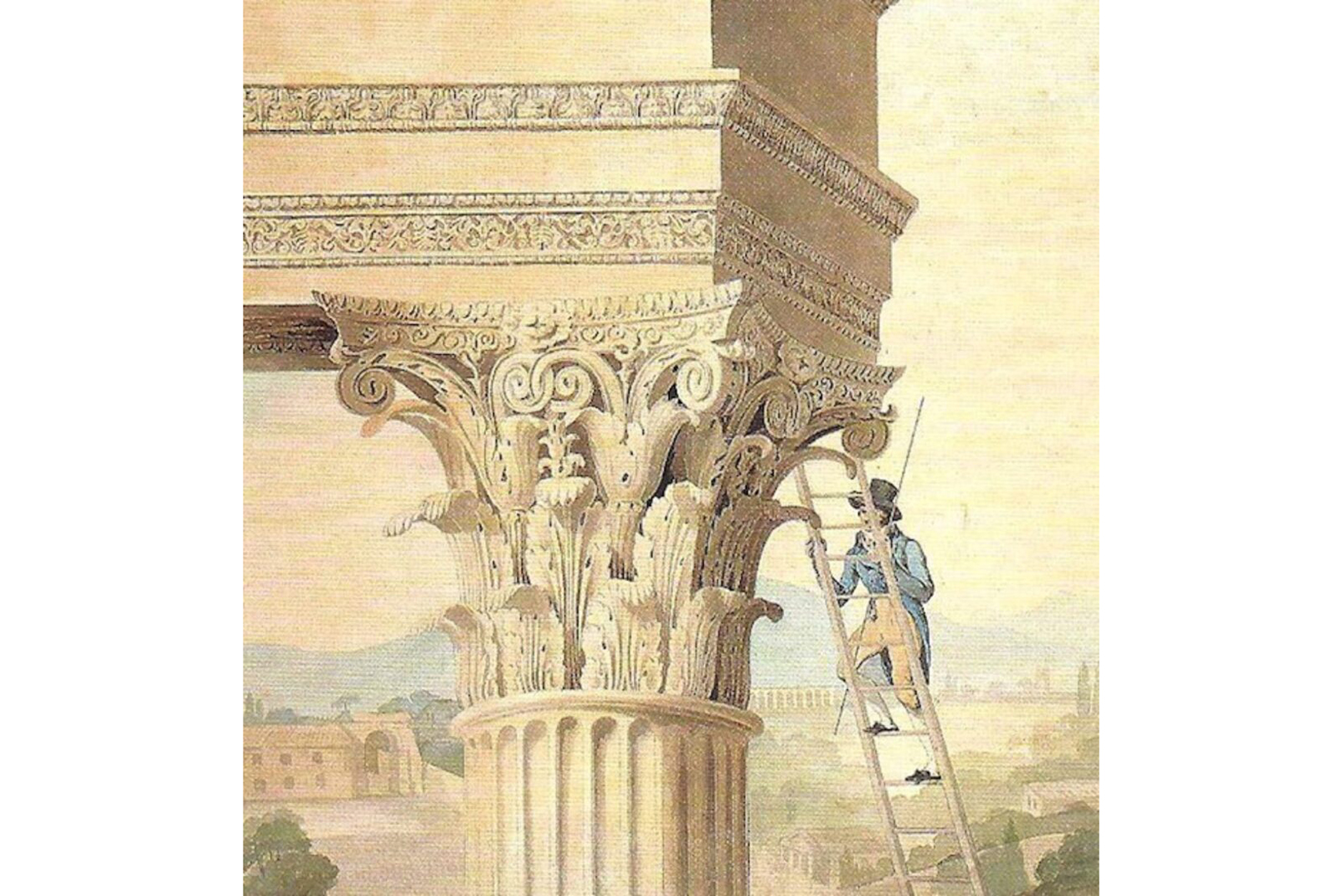 Henry Parke, Student Measuring the Temple of Castor and Pollux (detail) Sir John Soane’s Museum